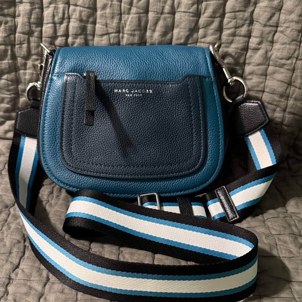 Marc Jacobs Teal, Navy and Black Crossbody Bag